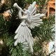Ангел с дудочкой Белый Бархат 16см Елочное Украшение, Новогодняя Игрушка, Рождественский Декор