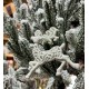 Олень с узором 10см средний Белый Бархат Елочное Украшение, Новогодняя Игрушка, Рождественский Декор