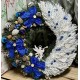 Новогодний Веночек Большой Декорированный Красный 40см, Декор ассорти, каркас пластик, Рождественский декор