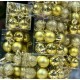 Набор-микс из 12 шаров, цвет золотой, диаметр 40 мм — матовые, глянцевые и блестящие