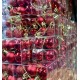 Шар Новогодний Елочный 25мм/2,5см Красный, Игрушка на Елку, Рождественский декор (упаковка 12 штук в тубусе)