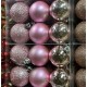 Шар Новогодний Елочный 40мм/4,0см Розовый Микс, Игрушка на Елку, Рождественский декор (упаковка 12 штук)