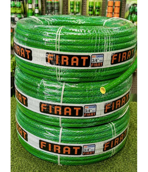 Турецкий трехслойный армированный садовый шланг FIRAT Non-Torsion 3/4" 25 м