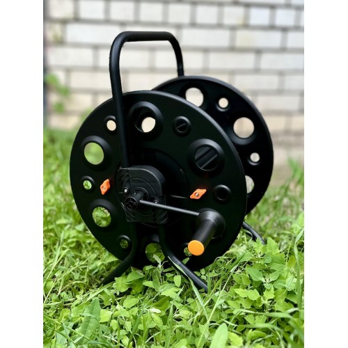 Катушка металлическая для поливочного шланга 1/2" — 100 м, 3/4" — 50 м
