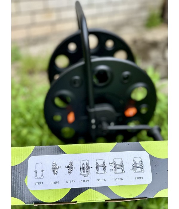 Катушка металлическая для поливочного шланга 1/2" — 100 м, 3/4" — 50 м: профессиональная усиленная конструкция