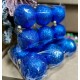 Шар Новогодний Елочный 100мм/10,0см Блеск Синий, Игрушка на Елку, Рождественский декор (упаковка 6 штук)