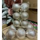 Шар Новогодний Елочный 80мм/8,0см Блеск Капучино, Игрушка на Елку, Рождественский декор (упаковка 6 штук)