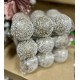 Шар Новогодний Елочный 80мм/8,0см Снегопад Шампань, Игрушка на Елку, Рождественский декор (упаковка 6 штук)