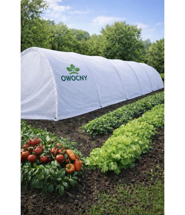 Парник-туннель Owocny профессиональный 8 м из агроволокна 65 г/м²