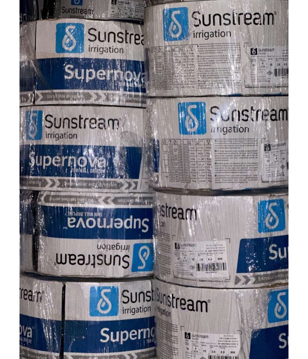Капельная Лента 20см Солнцестойкая д16мм Эмитерная SUNSTREAM Турция Высококачественная 500м Бухта Водовылив (1.6/2,0 л/ч)
