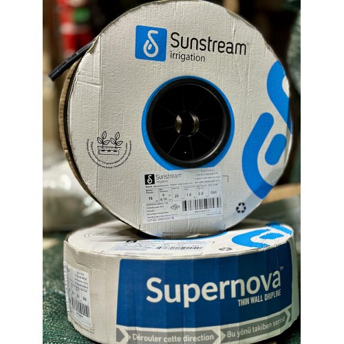 Капельная Лента 15см Солнцестойкая д16мм Эмитерная SUNSTREAM Турция Высококачественная 500м Бухта Водоотдача (2,0 л/ч)