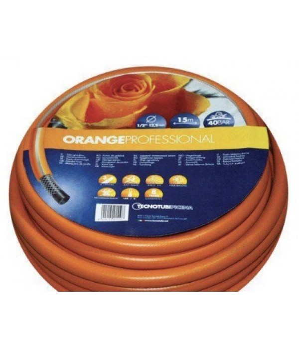 Итальянский Садовый Шланг 1/2 Orange Professional Tecnotubi